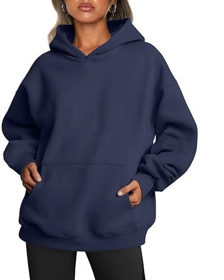 2026 New Arrival Womens Solid Color HoodieFashion Loose Casual Athletic Sweatshirt For Ladies by Ricaloux