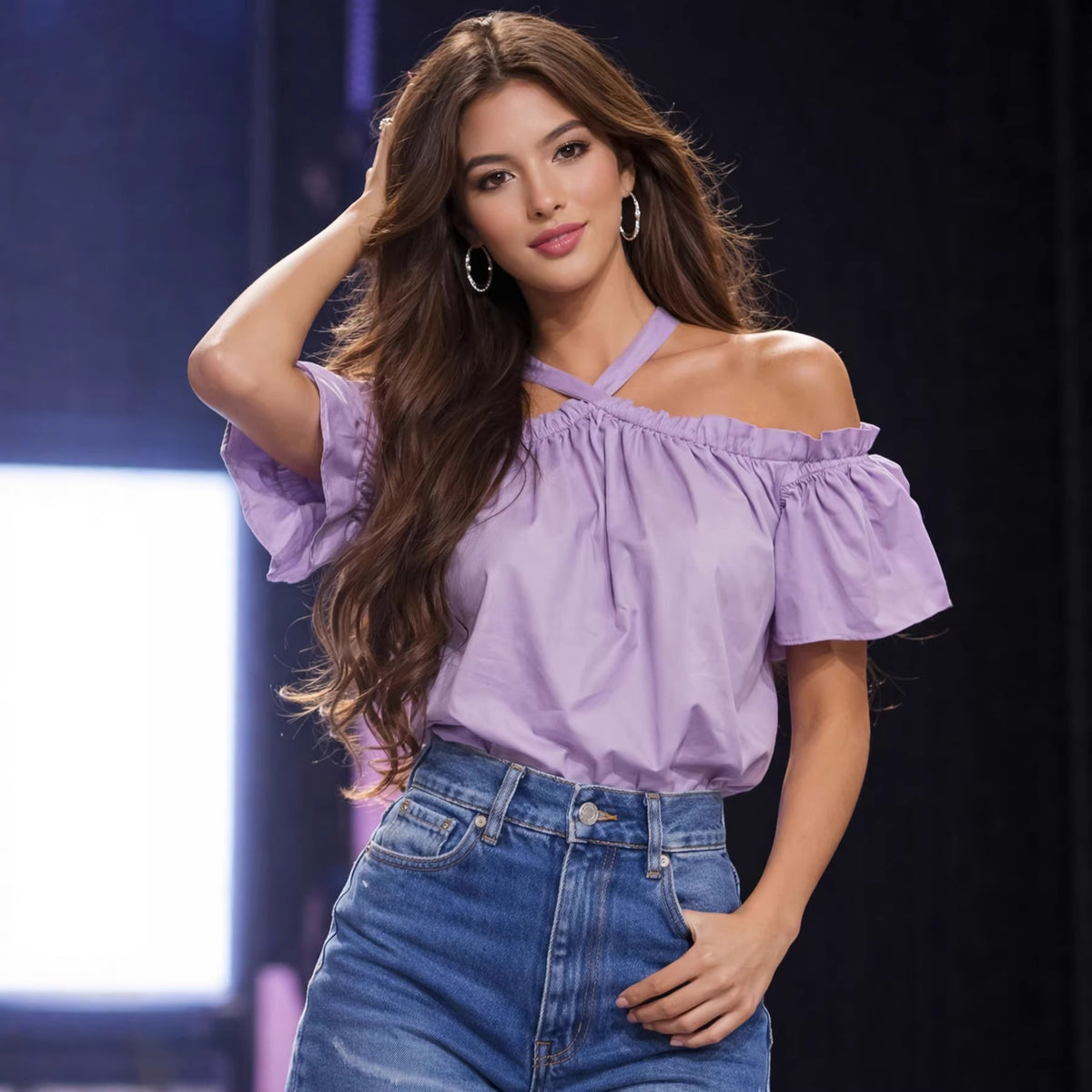 Summer Chic Loose-fitting Sweet-and-spicy Top by Ricaloux
