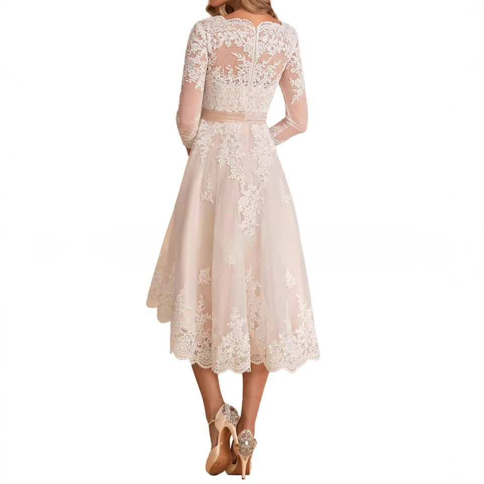 Summer Plus-Size Fashionable Long-Sleeve Bridal Wedding Dress by Ricaloux