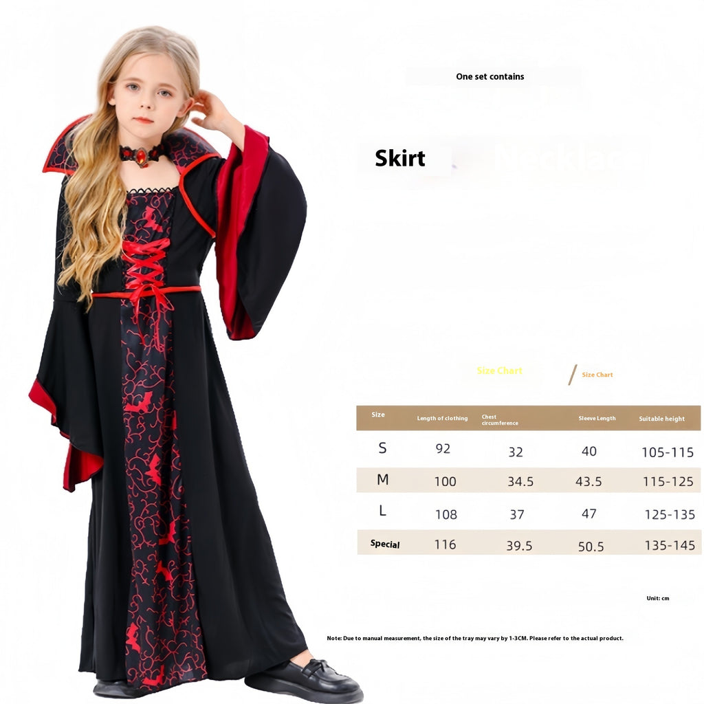 Halloween Cos Witch Children Black Clothes Horror Girl Party Costumes - RICALOUX