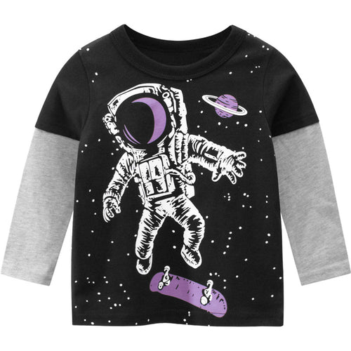 Boys Long Sleeve T-shirt Children's Clothing Baby Tops - RICALOUX