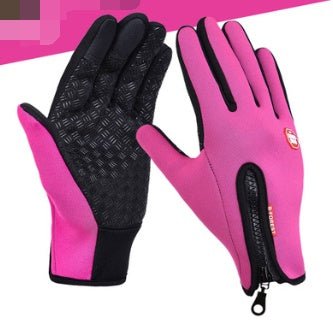 Outdoor Waterproof Gloves Touch Screen Windproof Riding Zipper Sports Winter Warm Fleece Mountaineering Gloves - RICALOUX