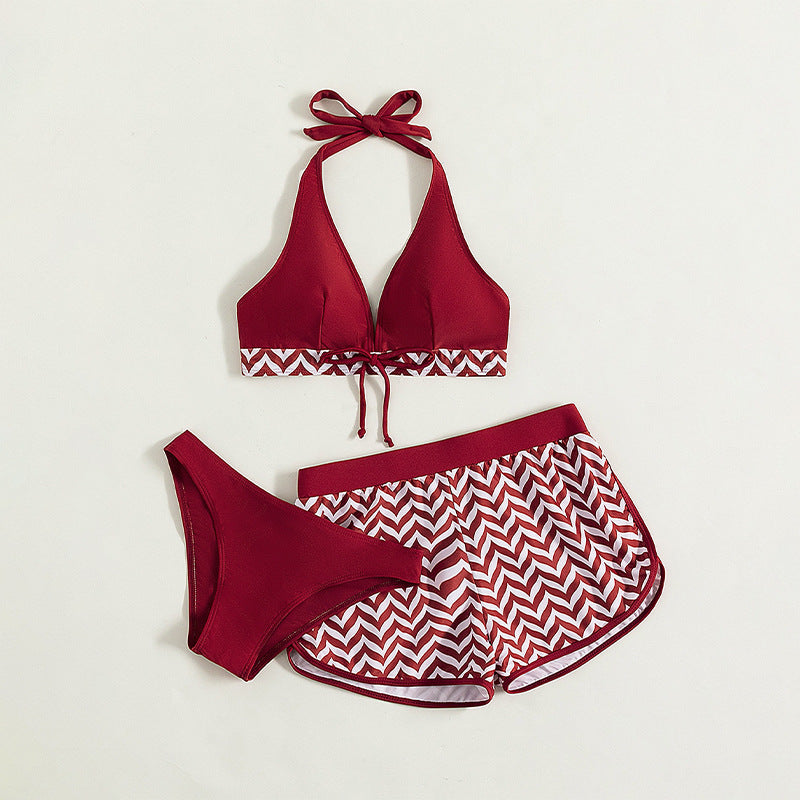 Three-piece Sexy Halter-style Two-piece Swimsuit by Ricaloux