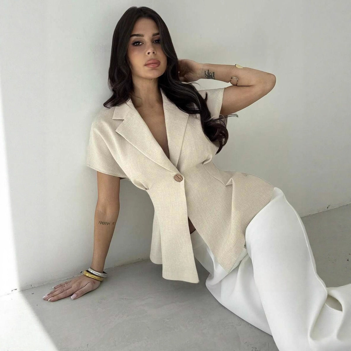 Cross-border Best-selling Women's Solid-color Tops by Ricaloux