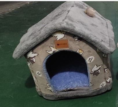 Foldable Dog House Pet Cat Bed Winter Dog Villa Sleep Kennel Removable Nest Warm Enclosed Cave Sofa Pets Supplies - RICALOUX