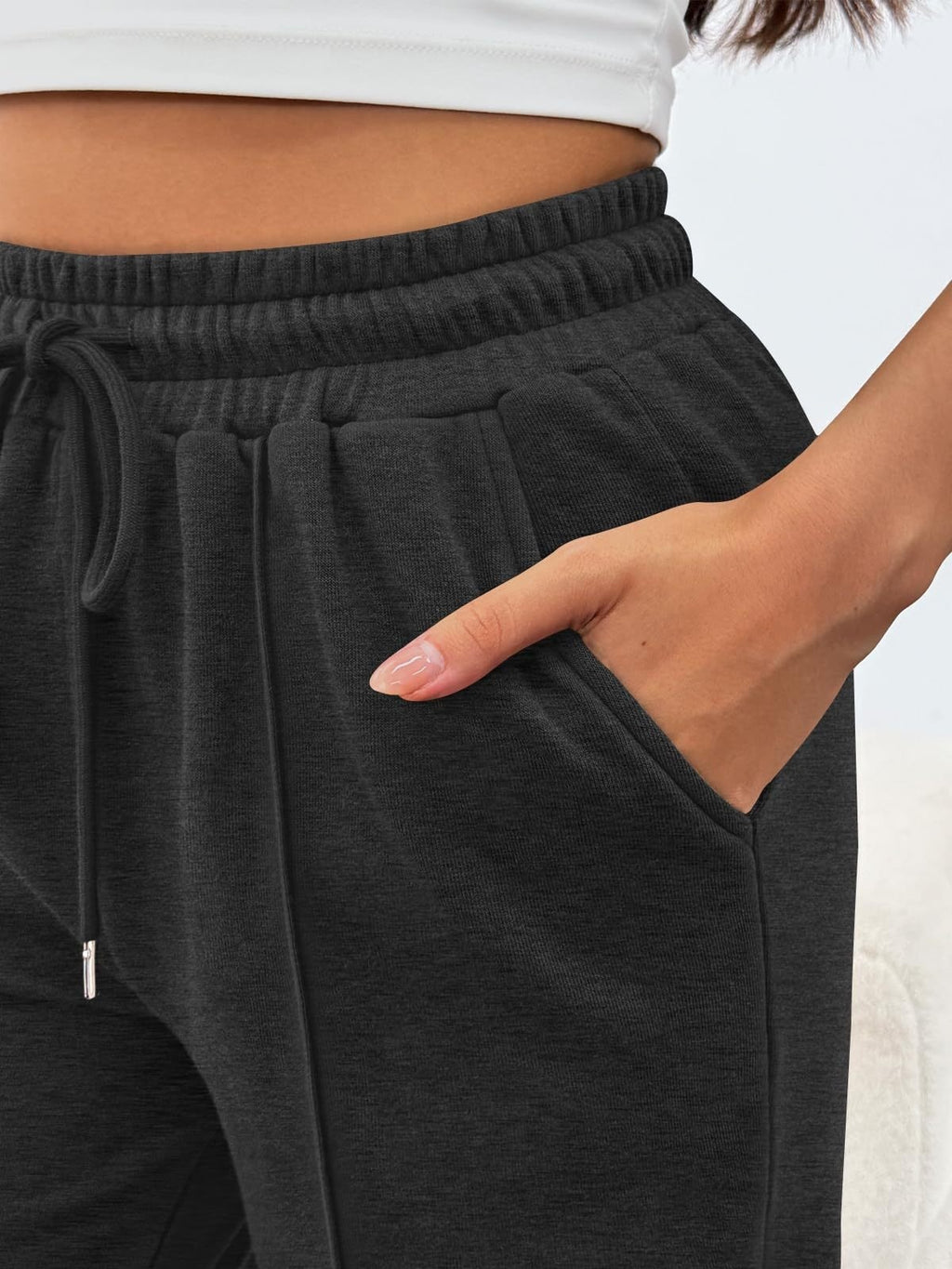 High-waisted Wide-leg Loose-fit Casual Womens Athletic Trousers – Premium 0 | RICALOUX