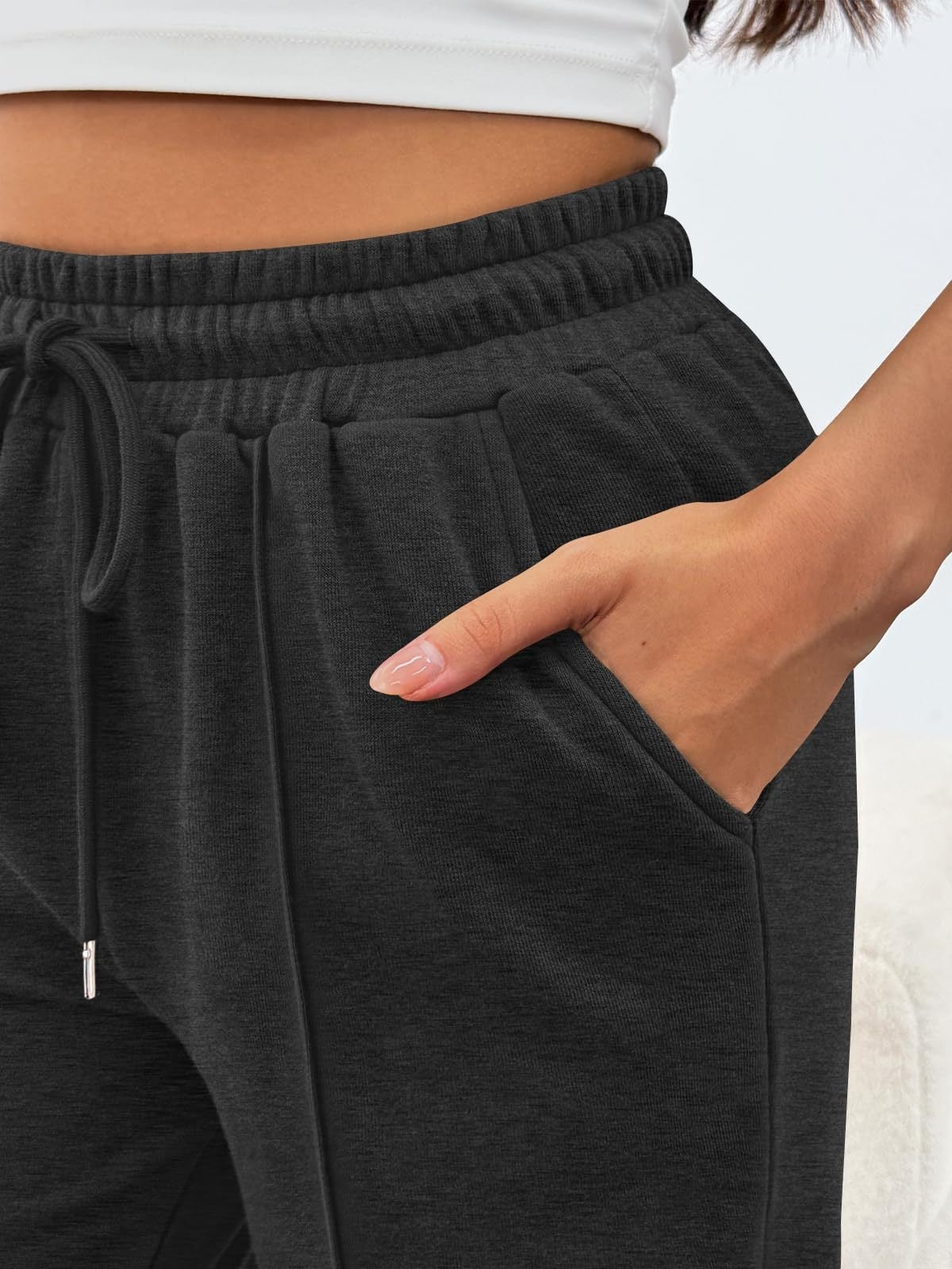 High-waisted Wide-leg Loose-fit Casual Womens Athletic Trousers – Premium 0 | RICALOUX