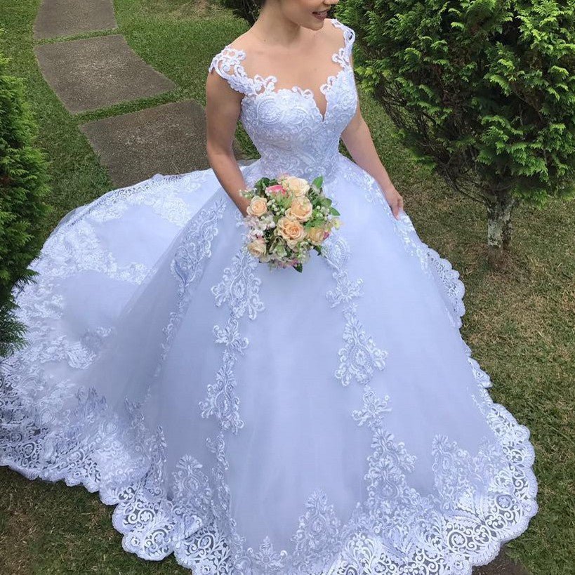 Wedding Dress White Vintage Lace Wedding Dress - RICALOUX