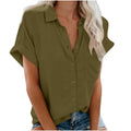Ladies Lapel Button Shirt Summer by Ricaloux
