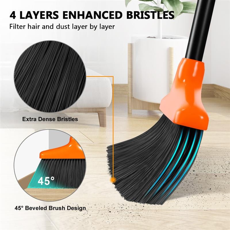 Stable Space-saving Broom And Dustpan For Office Classroom Home Kitchen Household Cleaning Tool - RICALOUX
