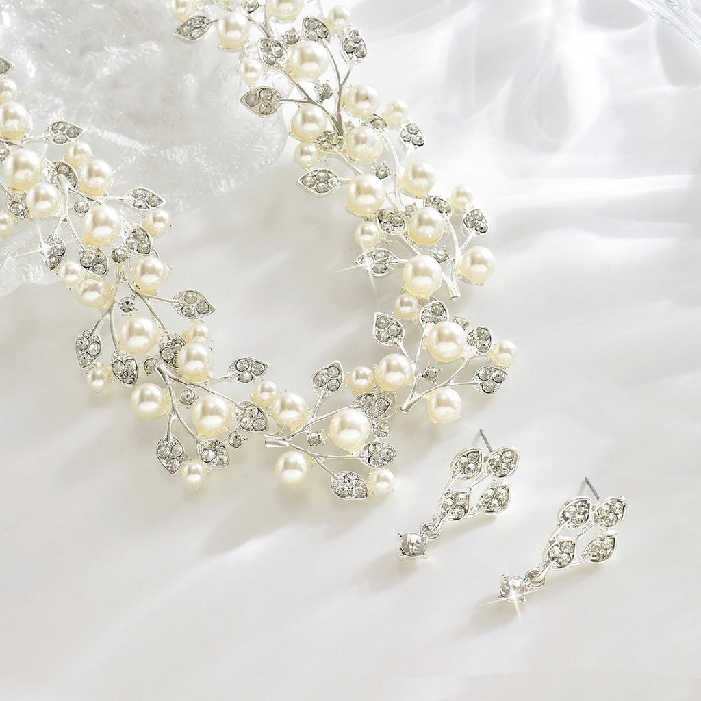 Pearl Leaf-Shaped Jewelry Set For Women by Ricaloux