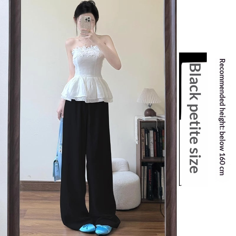 White Cotton-linen Wide-leg Viscose Floor-length Pants – Premium 0 | RICALOUX