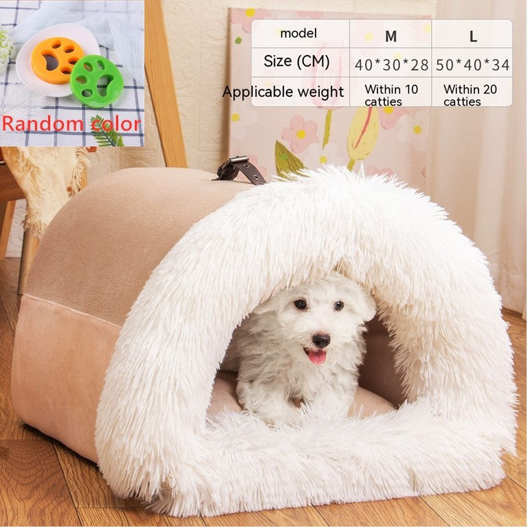 New Splice Portable Pet Nest Portable Autumn And Winter Warm Dog Nest Moisture-proof Long Fur Cat Nest Cross Border Pet Nest by Ricaloux
