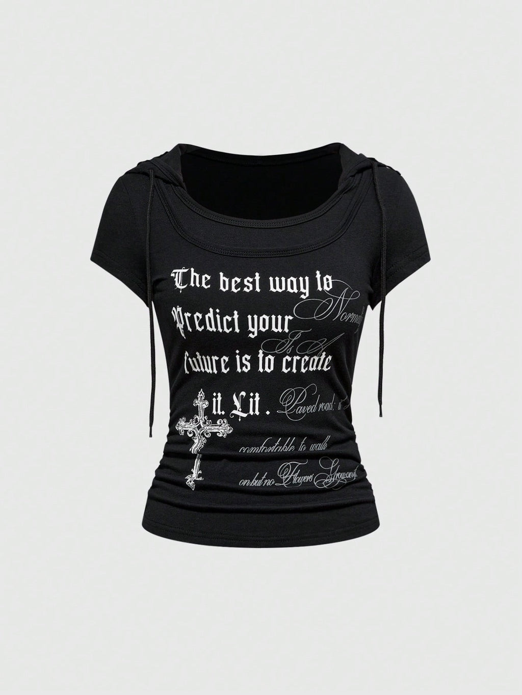 Casual Round-neck Printed Mock-two-piece T-shirt – Premium 0 | RICALOUX