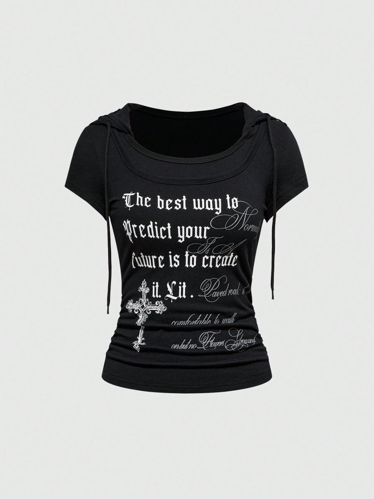 Casual Round-neck Printed Mock-two-piece T-shirt – Premium 0 | RICALOUX