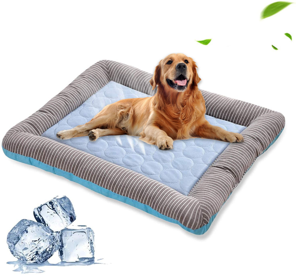 Pet Cooling Pad Bed For Dogs Cats Puppy Kitten Cool Mat Pet Blanket Ice Silk Material Soft For Summer Sleeping Blue Breathable - RICALOUX