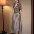 Womens Knitted Top And Skirt Two-piece Set by Ricaloux