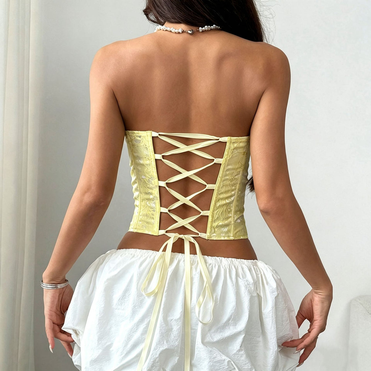Underwire Fishbone Strap Bandeau Top For Women by Ricaloux