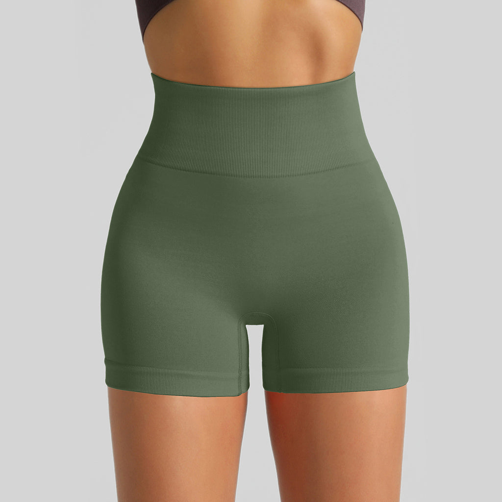 Women's Seamless Knit Yoga Shorts, High Waist Lifting Scrunch Butt Tight Workout Running Sports Shorts – Premium 4 | RICALOUX