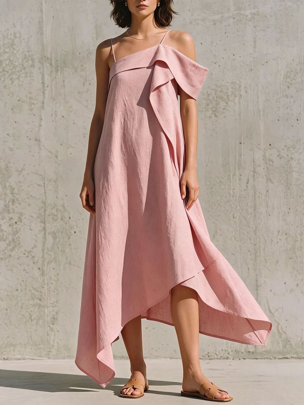 Irregular Hem Asymmetrical Off-shoulder Dress by Ricaloux