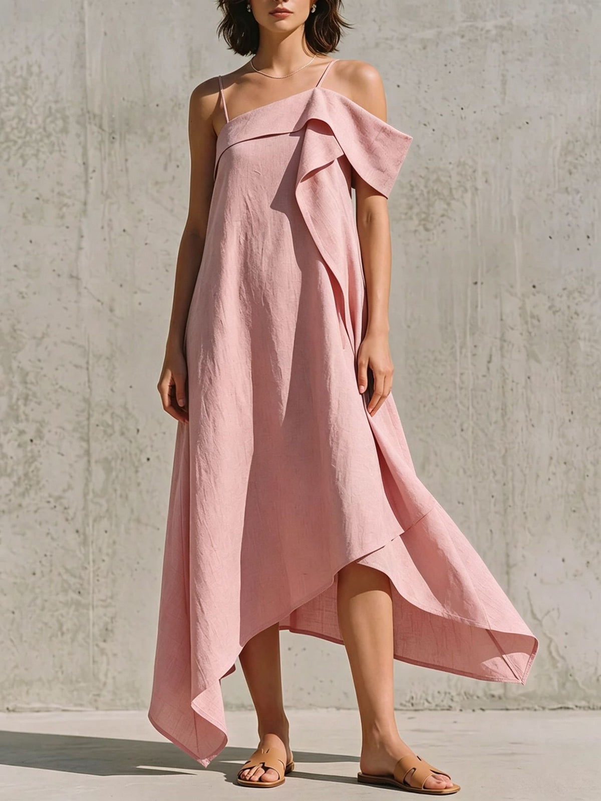 Irregular Hem Asymmetrical Off-shoulder Dress by Ricaloux