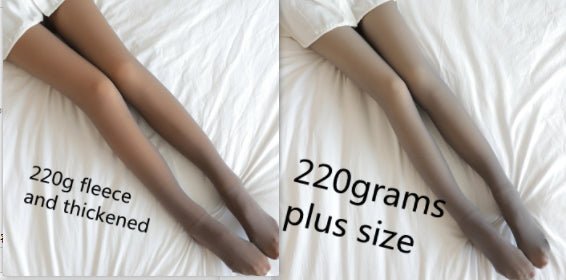 Fake Translucent Plus Size Leggings Fleece Lined Tights Fall And Winter Warm Fleece Pantyhose Women Fleece Lined Pantyhose Thermal Winter Tights - RICALOUX