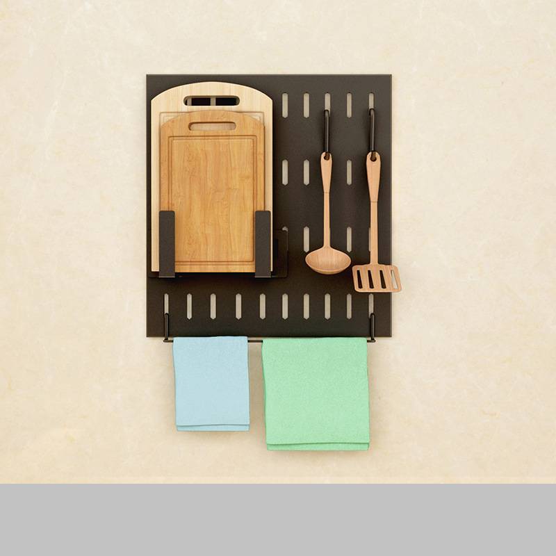 Stainless Steel Kitchen Wall Mounted Kitchen Storage Rack Hole Plate - RICALOUX