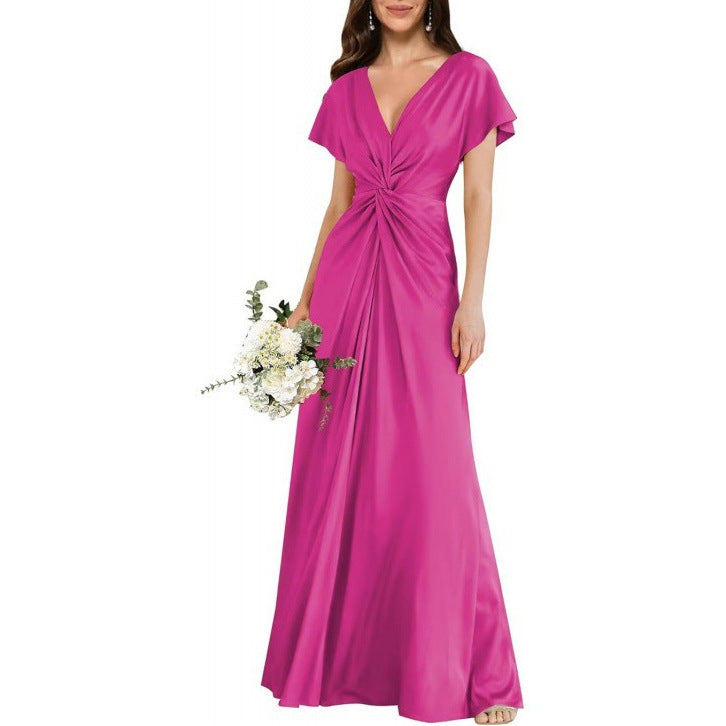 Chiffon Short-sleeve A-line Dress For Women by Ricaloux