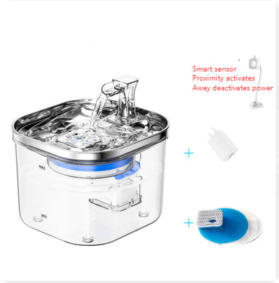 Pet Cat Dog Stainless Steel Automatic Circulation Water Dispenser Intelligent Fountain Pets Accessories by Ricaloux