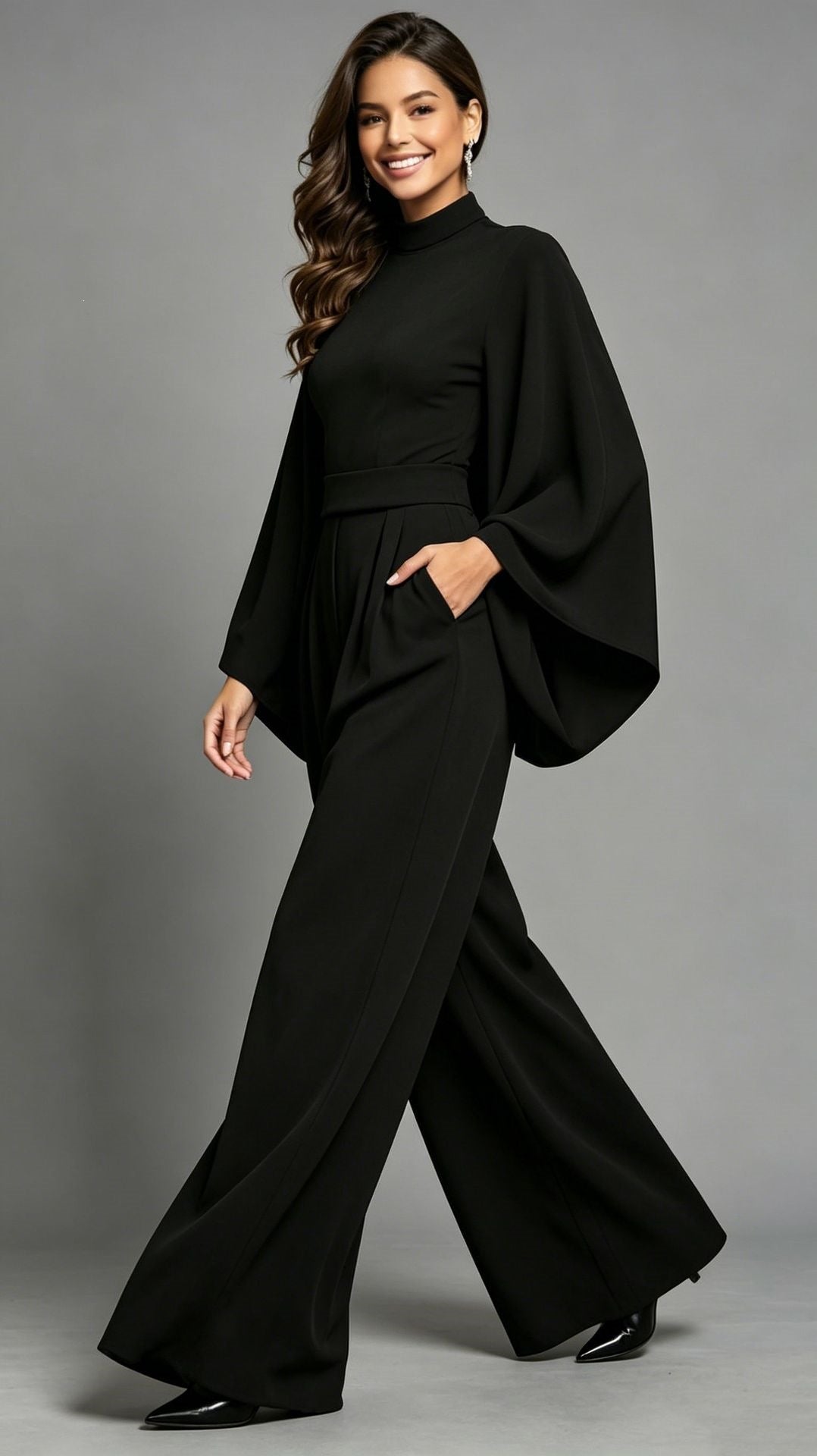 Womens Relaxed-fit Fashionable Long-sleeve Jumpsuit – Premium 0 | RICALOUX