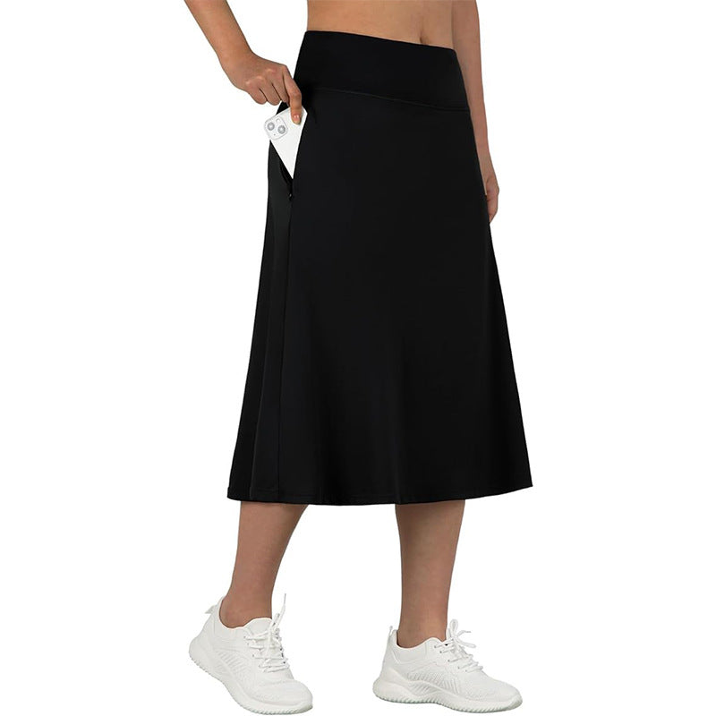 Womens Yoga Sports All-Match Long Skirt by Ricaloux