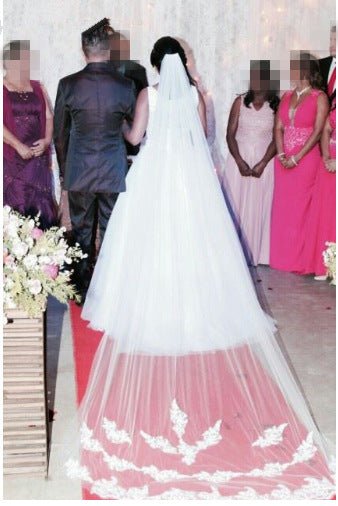 Women's Elegant And Simple Lace White Veil - RICALOUX