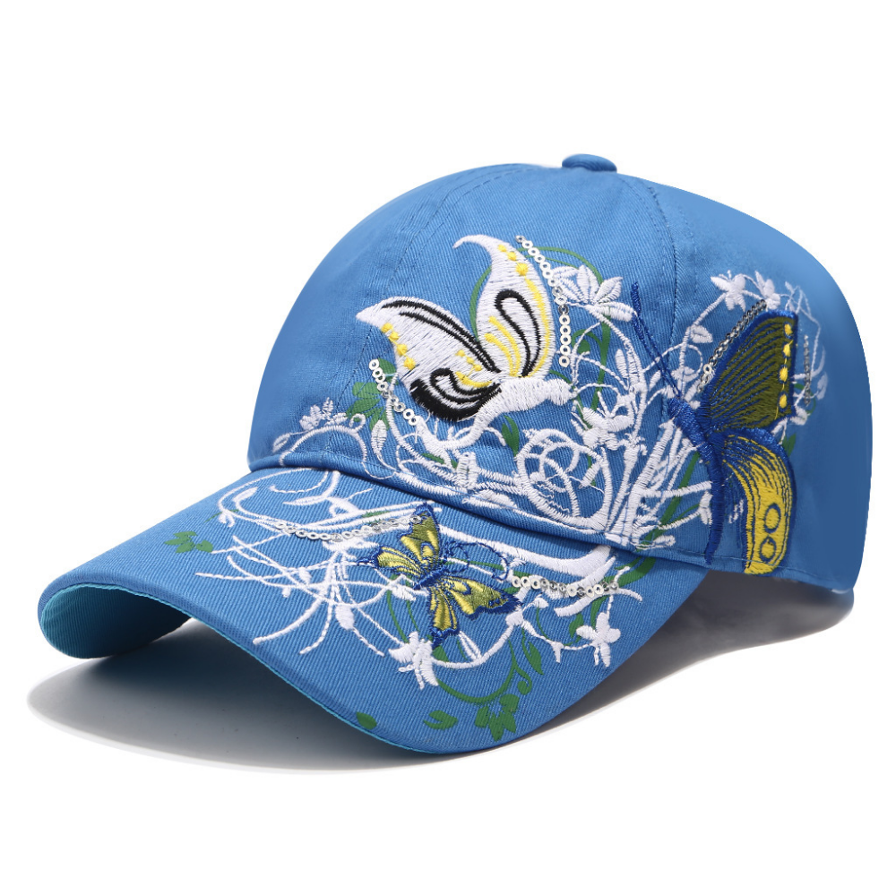 Summer Women's Embroidered Flower And Butterfly Sequin Fashion Trend Sun Hat For Outdoor Outings, Summer Shopping, Vacation - Versatile Hat – Premium 4 | RICALOUX