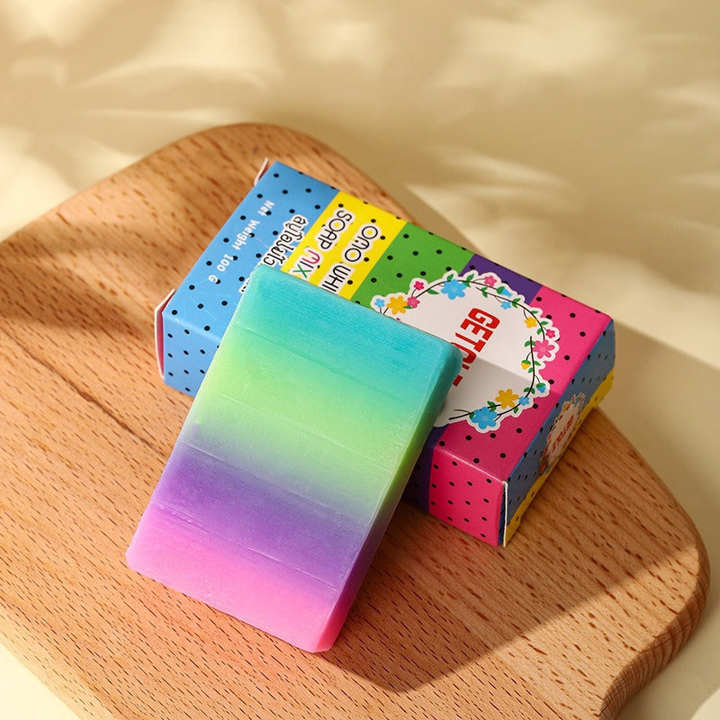 Rainbow Soap Handmade Essential Oil Soap Bath Soap Mild Fruit Soap by Ricaloux