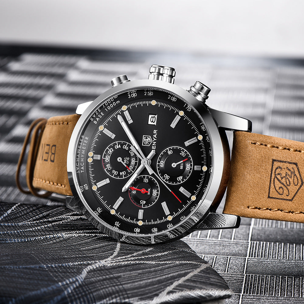 Fashion Casual Watch Mens Watches Men Luxury Brand Quartz Watch Business Leather Men's Watches Clock by Ricaloux