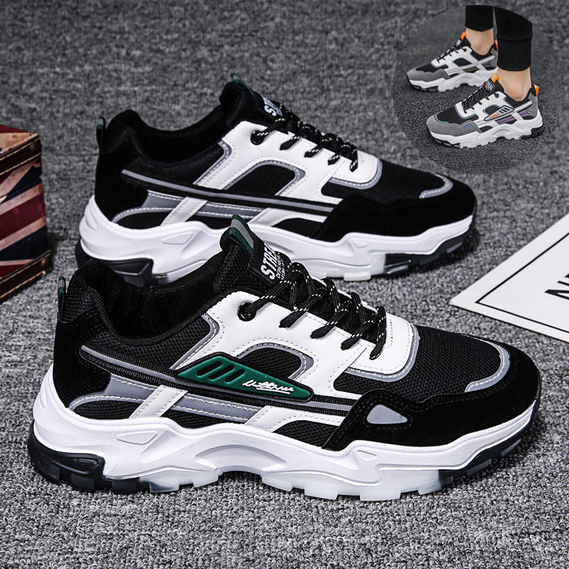 Black White Lace-up Sneakers Men Outdoor Breathable Csual Mesh Shoes Lightweight Running Sports Shoes – Premium 4 | RICALOUX