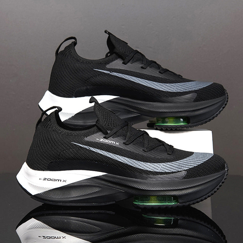 Air Cushion Sports Shoes Men Personalized Fashion Breathable Lace Up Knit Sneakers Casual Outdoor Running Walking Shoes by Ricaloux