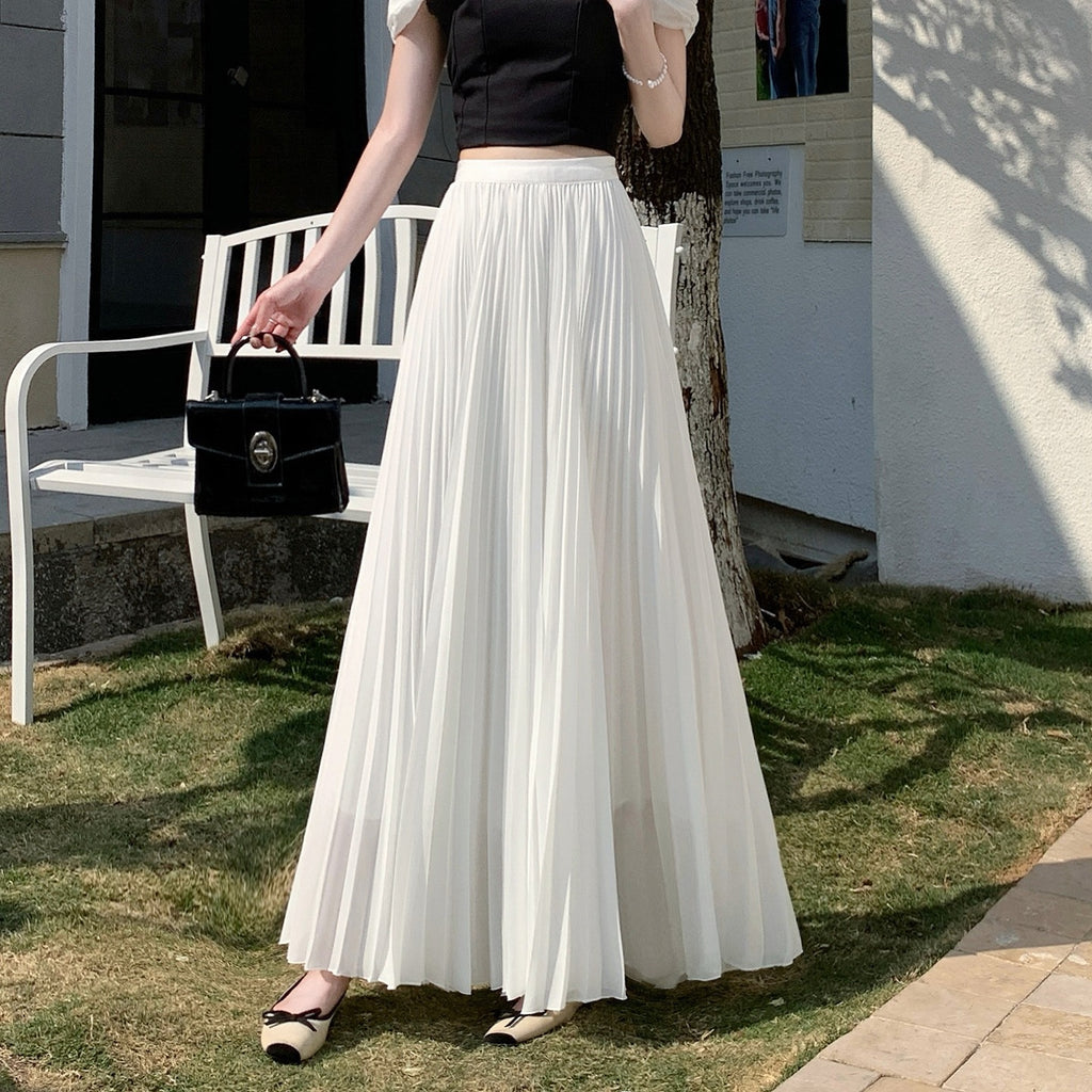 SpringSummer New Arrival Pleated Chiffon Skirt For Women by Ricaloux