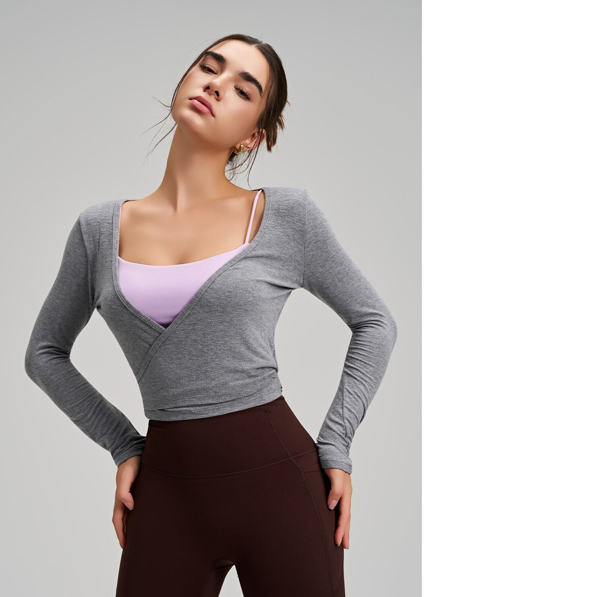 Stylish One-Piece Long-Sleeve Yoga Top With Tie Strap, High-End Outdoor Activewear With Four-Way Stretch For Sports, Dance And Fitness – Premium 4 | RICALOUX
