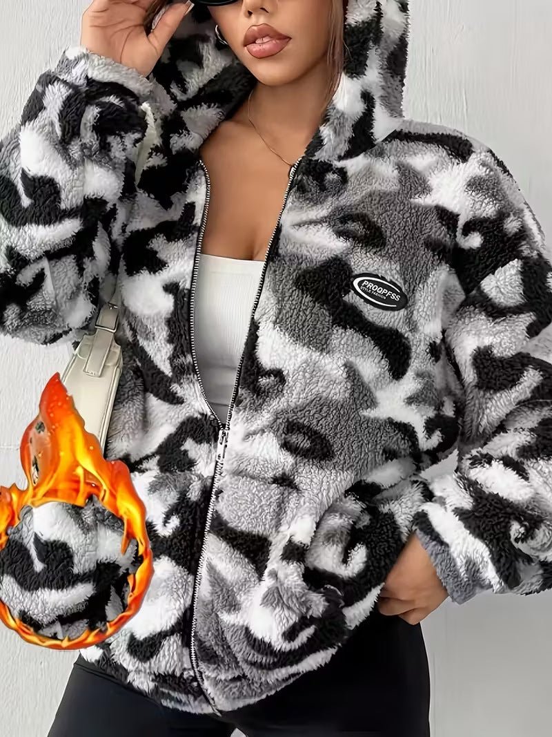 European And American Autumn And Winter Plush Camouflage Warm Jacket - RICALOUX