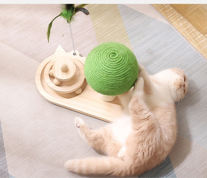 Pet Cat Tree Toys Cat Scratch Post Pet Furniture Scratching Post Cats Claw Scratcher Double Sisal Balls Cat Accessories by Ricaloux