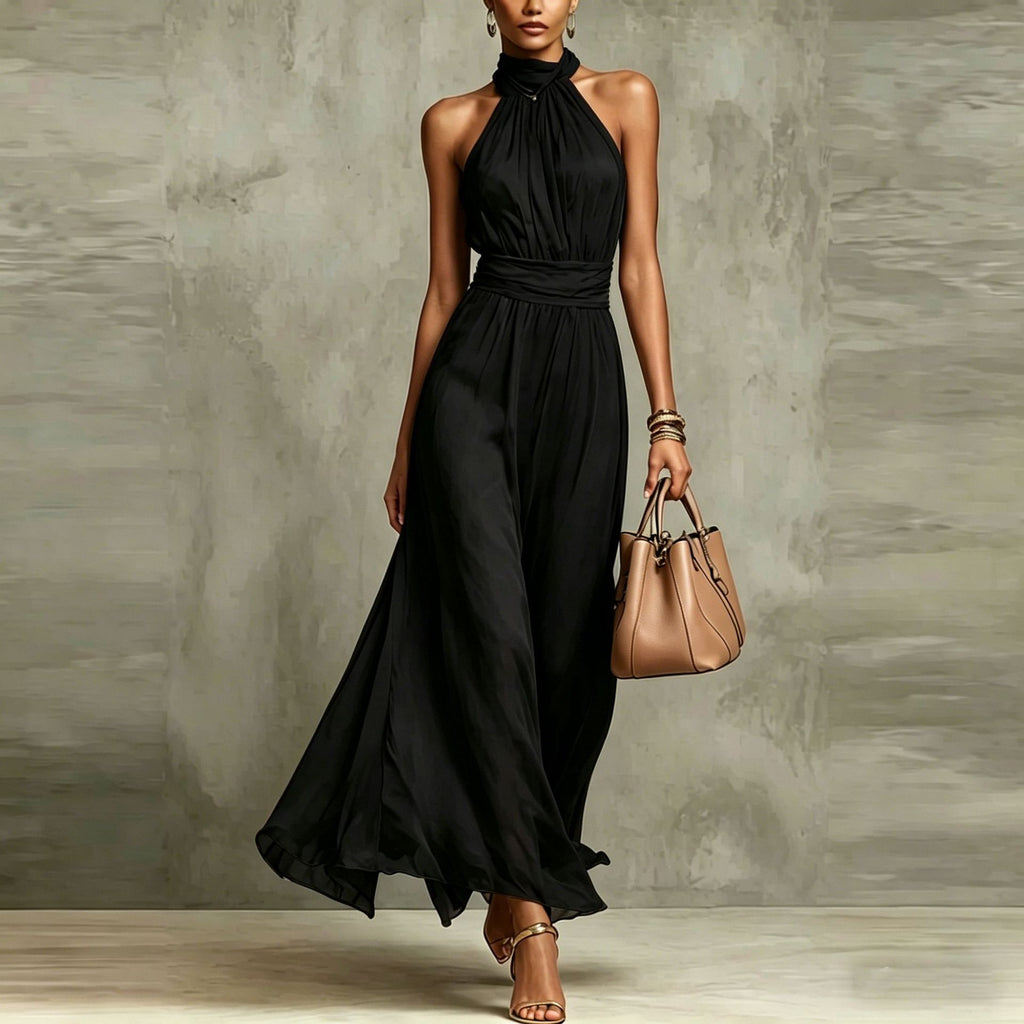 Resort-style Waist-cinching Figure-flattering Pleated Dress by Ricaloux