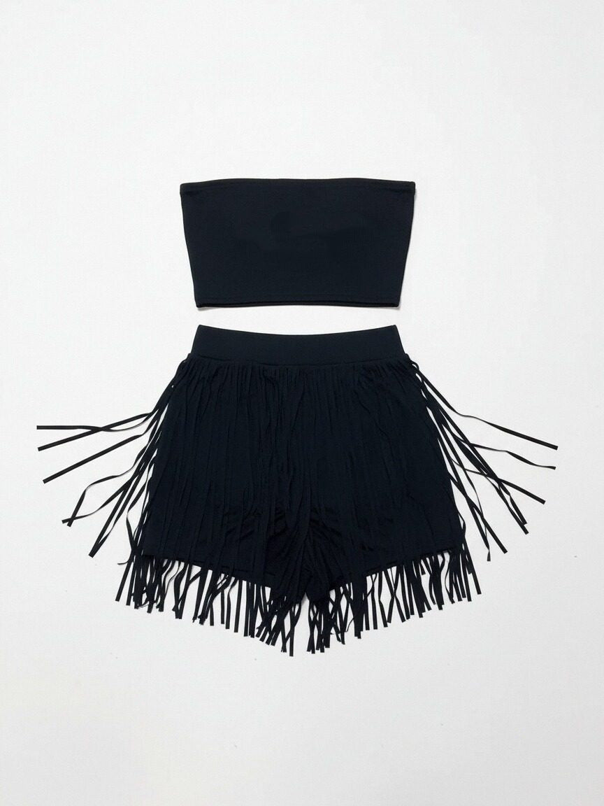 SpringSummer Tassel Casual Womens Set by Ricaloux