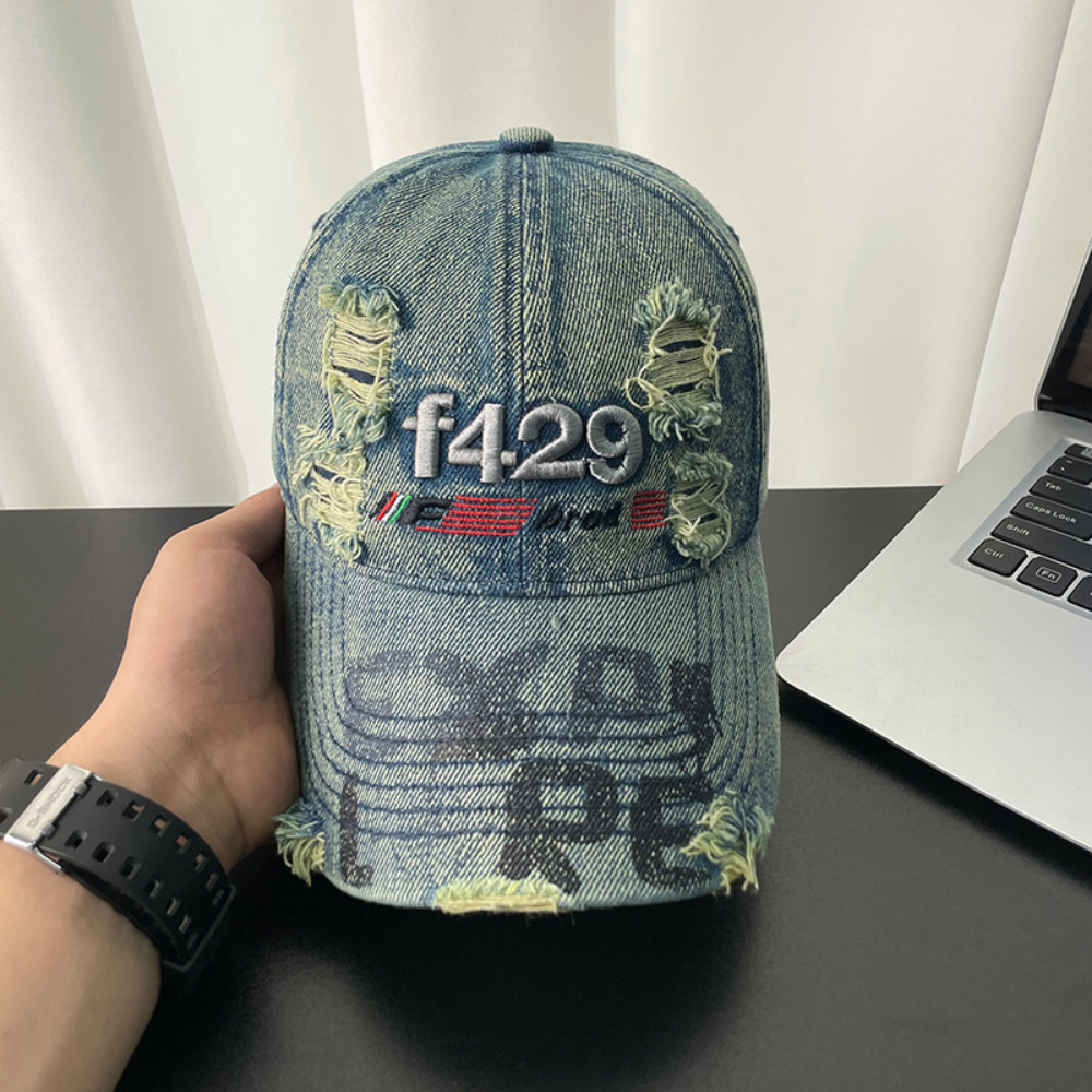 Monochromatic Three-dimensional Embroidered Frayed-edge Personalized Print Brim Trendy Casual Baseball Cap Suitable For Street And Travel Use – Premium 4 | RICALOUX