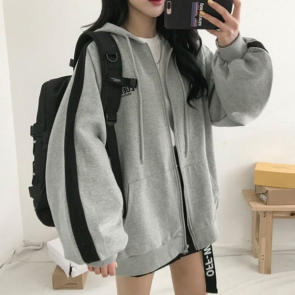Loose Cardigan Jacket Thickened Plus Fleece - RICALOUX