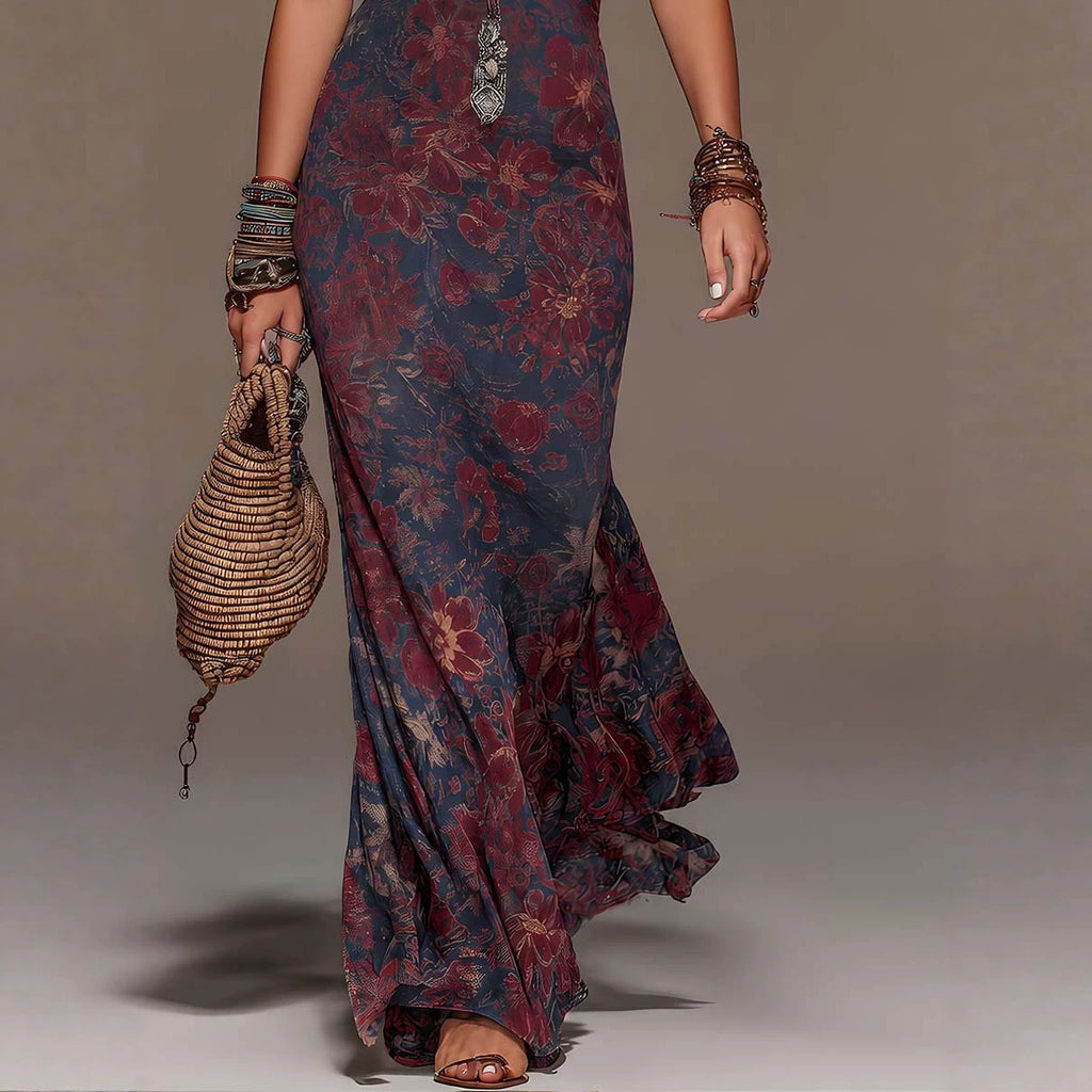 Vintage Halter-neck Floor-length Dress by Ricaloux