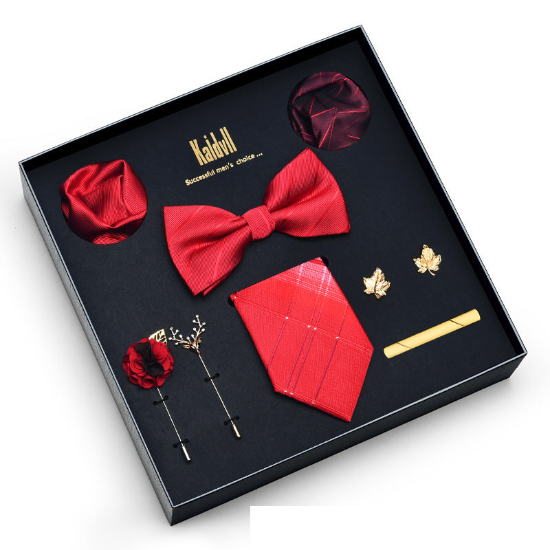 Eight Piece Tie Square Bow Tie Brooch by Ricaloux