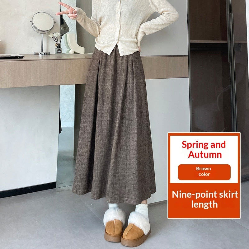 Elastic-waist Skirt Figure-flattering Mid-length Draped Skirt For Plus-size Women – Premium 0 | RICALOUX
