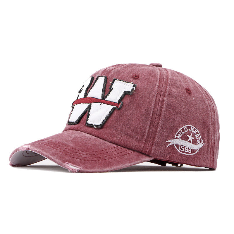Men's And Women's Universal Large W-letter Embroidered Distressed Baseball Cap With Retro Beveling Design, Trendy Street Style, Versatile For All Occasions. – Premium 4 | RICALOUX