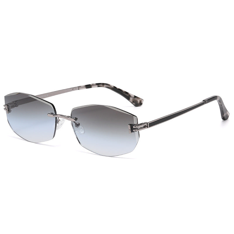 Frameless Cut Edge Metal Decorative Nylon Inner Degree Blue Film Driving Sunglasses – Premium 0 | RICALOUX